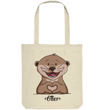 "Herz Otter" - Organic Tote-Bag - Schweinchen's Shop - Taschen - Natural / ca. 38x42