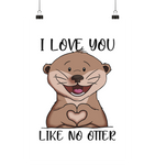 Otter - "Love You Like No Otter" - Poster Din A1 (hoch) - Schweinchen's Shop - Wall Art - Paperwhite / Din A1 (hoch)