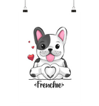 Poster - "Frenchie" - Poster Din A2 (hoch) - Schweinchen's Shop - Poster - Paperwhite / Din A2 (hoch)