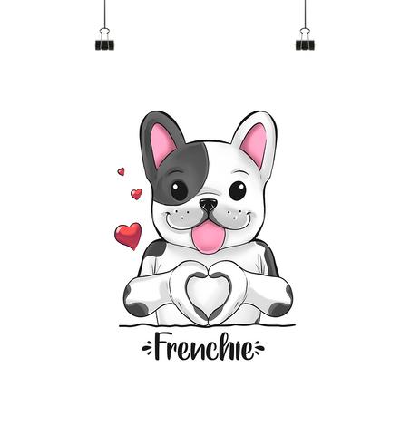Poster - "Frenchie" - Poster Din A2 (hoch) - Schweinchen's Shop - Poster - Paperwhite / Din A2 (hoch)