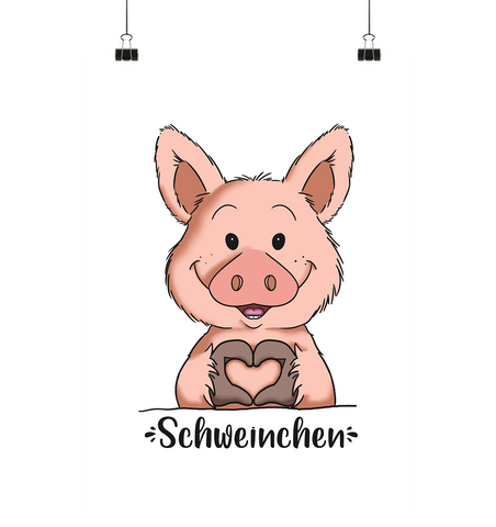 Poster - "Schweinchen" - Poster Din A2 (hoch) - Schweinchen's Shop - Poster - Paperwhite / Din A2 (hoch)