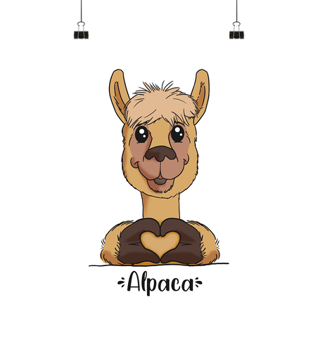 Poster - "Alpaca" - Poster Din A2 (hoch) - Schweinchen's Shop - Poster - Paperwhite / Din A2 (hoch)