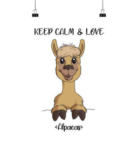 Poster - "Alpaca Keep Calm" - Poster Din A2 (hoch) - Schweinchen's Shop - Poster - Paperwhite / Din A2 (hoch)