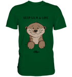 Otter "KEEP CALM" - Premium Shirt - Schweinchen's Shop - Unisex-Shirts - Bottle Green / S
