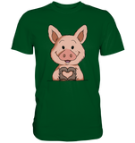 Schweinchen Herz - Premium Shirt - Schweinchen's Shop - Unisex-Shirts - Bottle Green / S