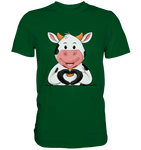 Herz Kuh o.T. - Premium Shirt - Schweinchen's Shop - Unisex-Shirts - Bottle Green / S