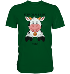 T-Shirt - "Keep Calm" - Kuh - Men - Schweinchen's Shop - Unisex-Shirts - Bottle Green / S