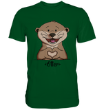 "Herz Otter" - Men - Schweinchen's Shop - Unisex-Shirts - Bottle Green / S