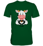T-Shirt - "Kuh Herz" - Men - Schweinchen's Shop - Unisex-Shirts - Bottle Green / S