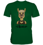 Herz Alpaka - Premium Shirt - Schweinchen's Shop - Unisex-Shirts - Bottle Green / S