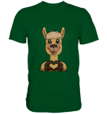 Herz Alpaka o.T. - Premium Shirt - Schweinchen's Shop - Unisex-Shirts - Bottle Green / S
