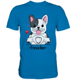 T-Shirt - "Herz Frenchie" - Men - Schweinchen's Shop - Unisex-Shirts - Royal Blue / S