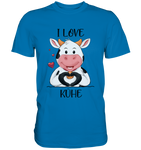 T-Shirt - "I LOVE KÜHE" - Men - Schweinchen's Shop - Unisex-Shirts - Royal Blue / S