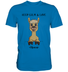"Keep Calm" Alpaka - Premium Shirt - Schweinchen's Shop - Unisex-Shirts - Royal Blue / S