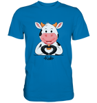 T-Shirt - "Kuh Herz" - Men - Schweinchen's Shop - Unisex-Shirts - Royal Blue / S