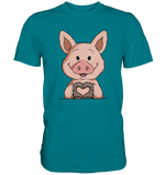 Schweinchen Herz - Premium Shirt - Schweinchen's Shop - Unisex-Shirts - Diva Blue / S
