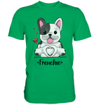 "Frenchie Herz" - Premium Shirt - Schweinchen's Shop - Unisex-Shirts - Kelly Green / S