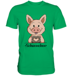 "Herz Schweinchen" - Men - Schweinchen's Shop - Unisex-Shirts - Kelly Green / S