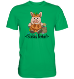 T-Shirt - "Süßes Ferkel" - Men - Schweinchen's Shop - Unisex-Shirts - Kelly Green / S