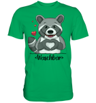 "Herz Waschbär" - Premium Shirt - Schweinchen's Shop - Unisex-Shirts - Kelly Green / S