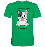 "Keep Calm Frenchie" - Premium Shirt - Schweinchen's Shop - Unisex-Shirts - Kelly Green / S