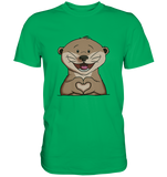 Otter Herz - Men - Schweinchen's Shop - Unisex-Shirts - Kelly Green / S