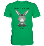 "Keep Calm Esel" - Premium Shirt - Schweinchen's Shop - Unisex-Shirts - Kelly Green / S