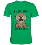 Otter - "Love You Like No Otter" - Premium Shirt - Schweinchen's Shop - Unisex-Shirts - Kelly Green / S