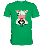 T-Shirt - "Kuh Herz" - Men - Schweinchen's Shop - Unisex-Shirts - Kelly Green / S