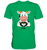 T-Shirt - "Kuh Herz" - Men - Schweinchen's Shop - Unisex-Shirts - Kelly Green / S