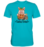 T-Shirt - "Süßes Ferkel" - Men - Schweinchen's Shop - Unisex-Shirts - Swimming Pool / S