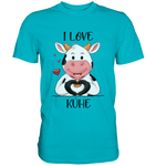 T-Shirt - "I LOVE KÜHE" - Men - Schweinchen's Shop - Unisex-Shirts - Swimming Pool / S