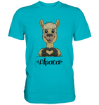 Herz Alpaka - Premium Shirt - Schweinchen's Shop - Unisex-Shirts - Swimming Pool / S