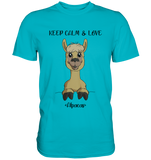 "Keep Calm" Alpaka - Premium Shirt - Schweinchen's Shop - Unisex-Shirts - Swimming Pool / S