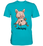 T-Shirt - "dickpig" - Men - Schweinchen's Shop - Unisex-Shirts - Swimming Pool / S