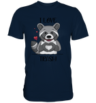 "I LOVE TRASH" - Premium Shirt - Schweinchen's Shop - Unisex-Shirts - Navy / S