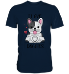 "I LOVE DOGGIES" - Premium Shirt - Schweinchen's Shop - Unisex-Shirts - Navy / S