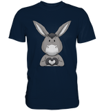 Esel "Herz" o.T. - Premium Shirt - Schweinchen's Shop - Unisex-Shirts - Navy / S