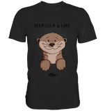 Otter "KEEP CALM" - Premium Shirt - Schweinchen's Shop - Unisex-Shirts - Black / S
