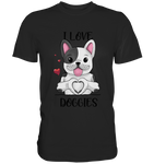 "I LOVE DOGGIES" - Premium Shirt - Schweinchen's Shop - Unisex-Shirts - Black / S