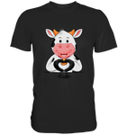 T-Shirt - "Kuh Herz" - Men - Schweinchen's Shop - Unisex-Shirts - Black / S