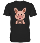 Schweinchen Herz - Premium Shirt - Schweinchen's Shop - Unisex-Shirts - Black / S