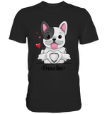 T-Shirt - "Herz Frenchie" - Men - Schweinchen's Shop - Unisex-Shirts - Black / S