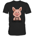 "Herz Schweinchen" - Men - Schweinchen's Shop - Unisex-Shirts - Black / S