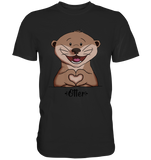 "Herz Otter" - Men - Schweinchen's Shop - Unisex-Shirts - Black / S