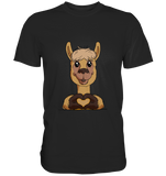 Herz Alpaka o.T. - Premium Shirt - Schweinchen's Shop - Unisex-Shirts - Black / S