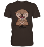 "Herz Otter" - Men - Schweinchen's Shop - Unisex-Shirts - Brown / S