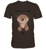 Otter "KEEP CALM" - Premium Shirt - Schweinchen's Shop - Unisex-Shirts - Brown / S