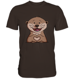 Otter Herz - Men - Schweinchen's Shop - Unisex-Shirts - Brown / S