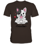 "Frenchie Herz" - Premium Shirt - Schweinchen's Shop - Unisex-Shirts - Brown / S